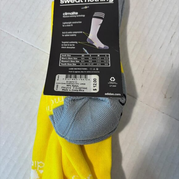 Adidas Soccer Sock Copa Zone Yellow Large Climate NEW - Picture 2 of 3
